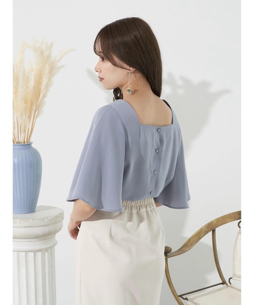 earth music&ecology（アースミュージックアンドエコロジー）の「2WAYショルダースリットブラウス（シャツ/ブラウス・レディース・オフホワイト/ブラック/サックスブルー・FREE）」の12枚目の写真