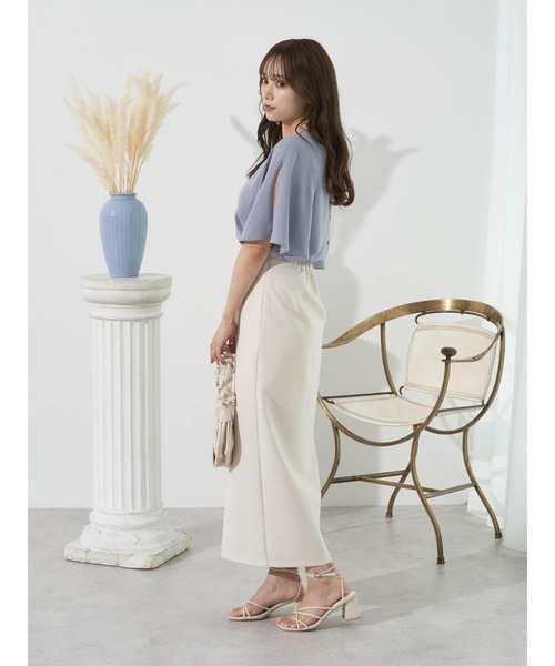 earth music&ecology（アースミュージックアンドエコロジー）の「2WAYショルダースリットブラウス（シャツ/ブラウス・レディース・オフホワイト/ブラック/サックスブルー・FREE）」の14枚目の写真