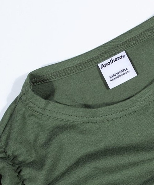 ALAND（エーランド）の「Anothera／シャーリングTOP 2199718（Tシャツ/カットソー・レディース・ブラック/カーキ/ベージュ・FREE）」の8枚目の写真