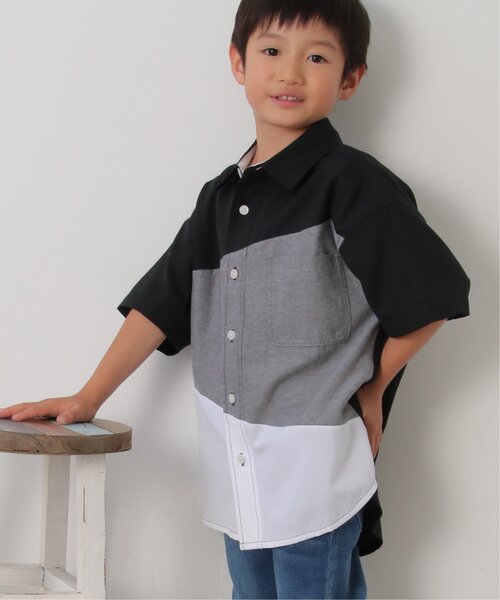 ikka（イッカ）の「アシメ切り替え半袖シャツ（120~160cm）（シャツ/ブラウス・キッズ・ブラック/オフホワイト・120/130/140/150/160）」の16枚目の写真