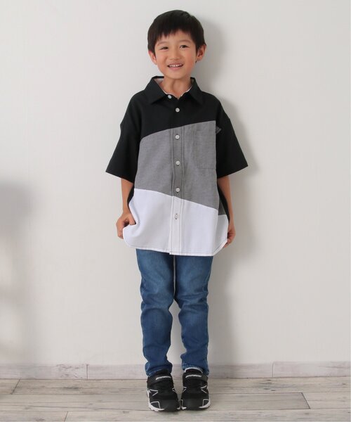 ikka（イッカ）の「アシメ切り替え半袖シャツ（120~160cm）（シャツ/ブラウス・キッズ・ブラック/オフホワイト・120/130/140/150/160）」の17枚目の写真