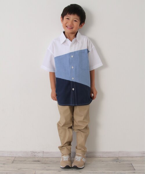 ikka（イッカ）の「アシメ切り替え半袖シャツ（120~160cm）（シャツ/ブラウス・キッズ・ブラック/オフホワイト・120/130/140/150/160）」の18枚目の写真