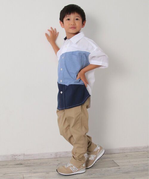 ikka（イッカ）の「アシメ切り替え半袖シャツ（120~160cm）（シャツ/ブラウス・キッズ・ブラック/オフホワイト・120/130/140/150/160）」の19枚目の写真
