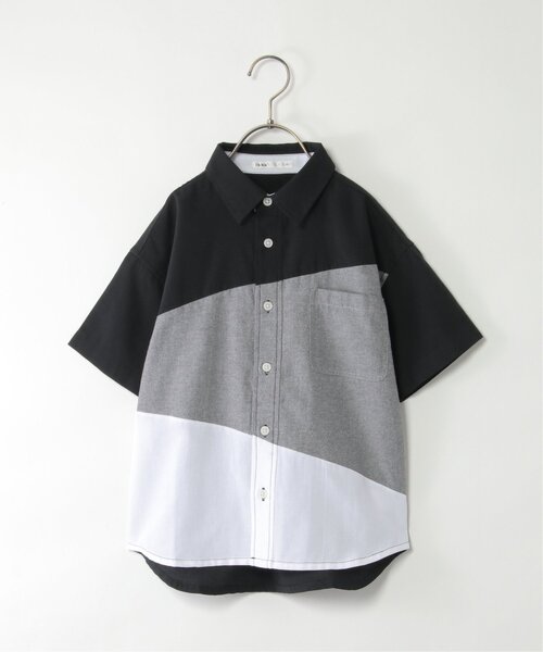 ikka（イッカ）の「アシメ切り替え半袖シャツ（120~160cm）（シャツ/ブラウス・キッズ・ブラック/オフホワイト・120/130/140/150/160）」の22枚目の写真