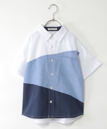 ikka（イッカ）の「アシメ切り替え半袖シャツ（120~160cm）（シャツ/ブラウス・キッズ）」