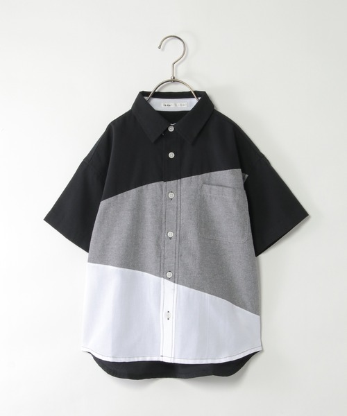 ikka（イッカ）の「アシメ切り替え半袖シャツ（120~160cm）（シャツ/ブラウス・キッズ・ブラック/オフホワイト・120/130/140/150/160）」の11枚目の写真