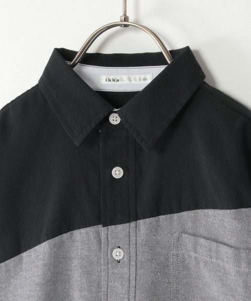 ikka（イッカ）の「アシメ切り替え半袖シャツ（120~160cm）（シャツ/ブラウス・キッズ・ブラック/オフホワイト・120/130/140/150/160）」の5枚目の写真