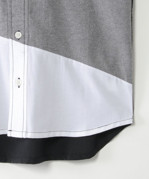 ikka（イッカ）の「アシメ切り替え半袖シャツ（120~160cm）（シャツ/ブラウス・キッズ・ブラック/オフホワイト・120/130/140/150/160）」の10枚目の写真