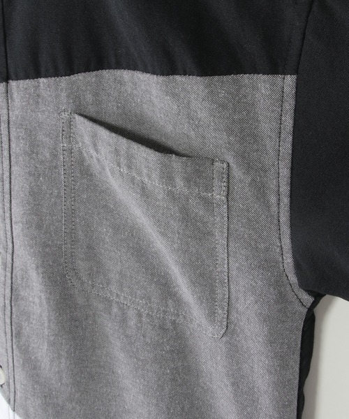 ikka（イッカ）の「アシメ切り替え半袖シャツ（120~160cm）（シャツ/ブラウス・キッズ・ブラック/オフホワイト・120/130/140/150/160）」の3枚目の写真