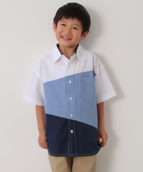 ikka（イッカ）の「アシメ切り替え半袖シャツ（120~160cm）（シャツ/ブラウス・キッズ・ブラック/オフホワイト・120/130/140/150/160）」の13枚目の写真