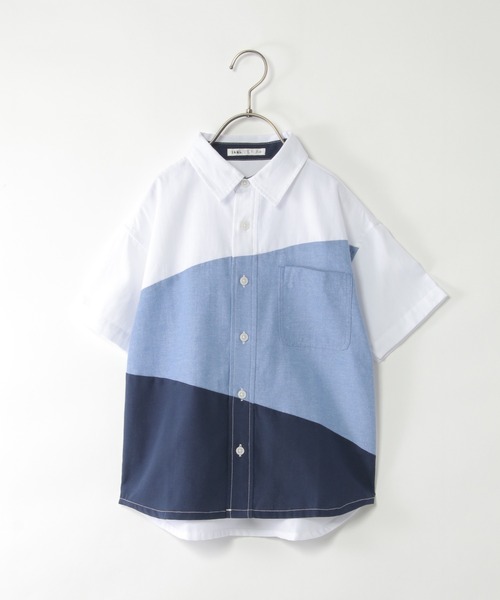 ikka（イッカ）の「アシメ切り替え半袖シャツ（120~160cm）（シャツ/ブラウス・キッズ・ブラック/オフホワイト・120/130/140/150/160）」の14枚目の写真