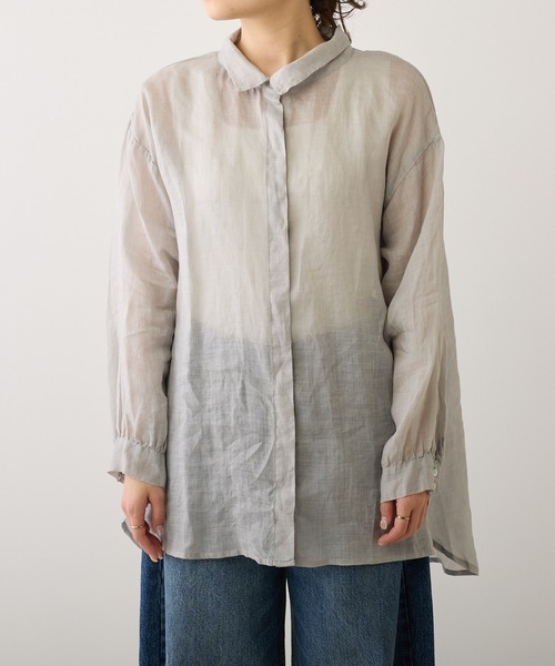 PUAL CE CIN(ピュアルセシン)の「【Du noir】ラミー前開きブラウス(シャツ/ブラウス・レディース・オフホワイト/ブルー/ブラック/ライトグレー・FREE)」の16枚目の写真