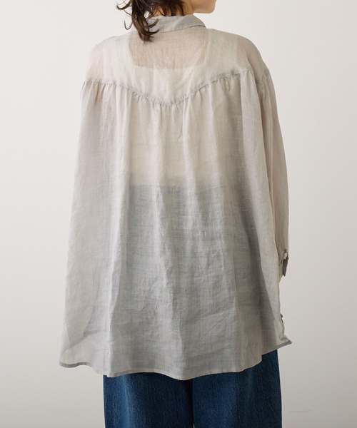 PUAL CE CIN(ピュアルセシン)の「【Du noir】ラミー前開きブラウス(シャツ/ブラウス・レディース・オフホワイト/ブルー/ブラック/ライトグレー・FREE)」の18枚目の写真