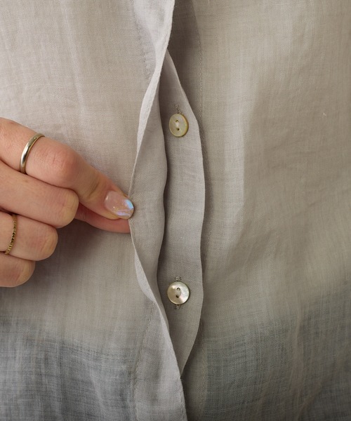 PUAL CE CIN(ピュアルセシン)の「【Du noir】ラミー前開きブラウス(シャツ/ブラウス・レディース・オフホワイト/ブルー/ブラック/ライトグレー・FREE)」の22枚目の写真