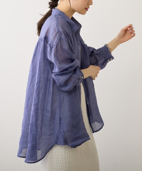 PUAL CE CIN(ピュアルセシン)の「【Du noir】ラミー前開きブラウス(シャツ/ブラウス・レディース・オフホワイト/ブルー/ブラック/ライトグレー・FREE)」の9枚目の写真