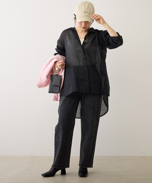 PUAL CE CIN(ピュアルセシン)の「【Du noir】ラミー前開きブラウス(シャツ/ブラウス・レディース・オフホワイト/ブルー/ブラック/ライトグレー・FREE)」の12枚目の写真