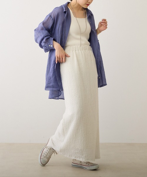 PUAL CE CIN(ピュアルセシン)の「【Du noir】ラミー前開きブラウス(シャツ/ブラウス・レディース・オフホワイト/ブルー/ブラック/ライトグレー・FREE)」の11枚目の写真