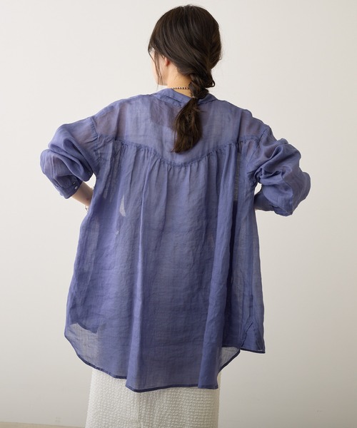 PUAL CE CIN(ピュアルセシン)の「【Du noir】ラミー前開きブラウス(シャツ/ブラウス・レディース・オフホワイト/ブルー/ブラック/ライトグレー・FREE)」の10枚目の写真