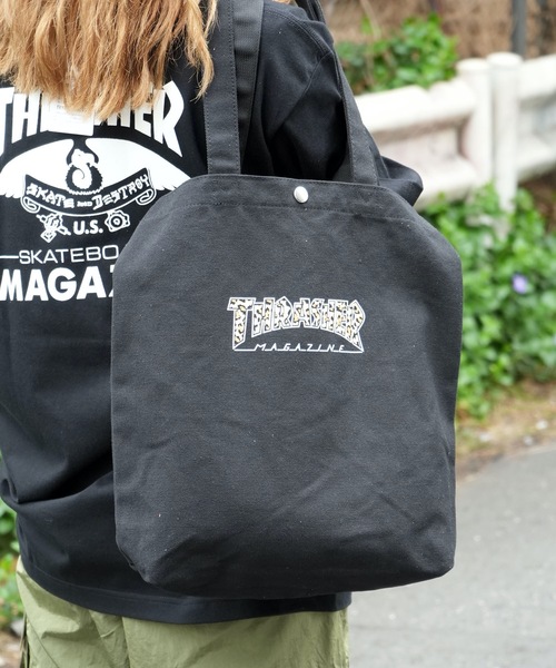 THRASHER（スラッシャー）の「CANVAS Tote Shoulder Bag M/スラッシャーキャンバストートバッグ（トートバッグ・メンズ・ホワイト/ブラック/グレー/ベージュ/ホワイト系その他/ブラック系その他/ホワイト系その他2/ブラック系その他2・FREE）」の5枚目の写真