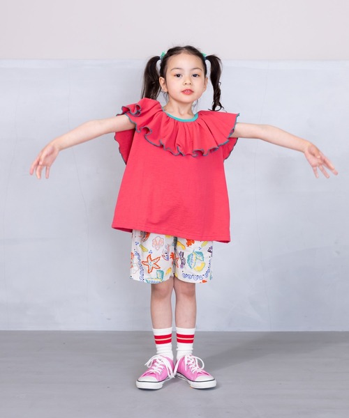 CALMIA（カルミア）の「２WAYフリルカットソー(90～150cm)（Tシャツ/カットソー・キッズ・ピンク/チャコール/イエロー・90/100/110/120/130/140/150）」の6枚目の写真