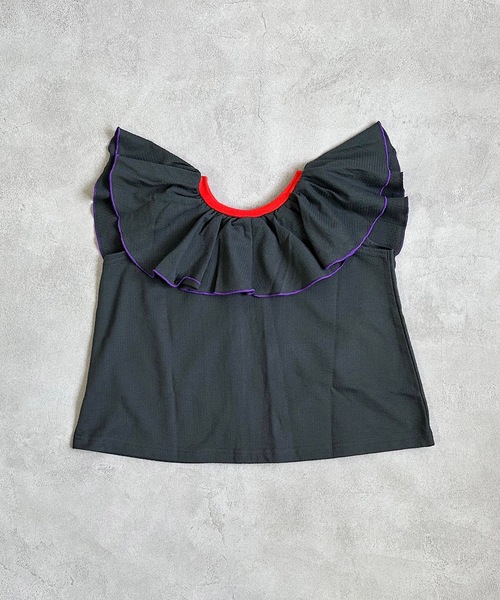 CALMIA（カルミア）の「２WAYフリルカットソー(90～150cm)（Tシャツ/カットソー・キッズ・ピンク/チャコール/イエロー・90/100/110/120/130/140/150）」の9枚目の写真