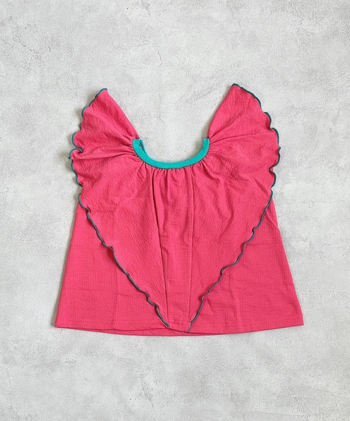 CALMIA（カルミア）の「２WAYフリルカットソー(90～150cm)（Tシャツ/カットソー・キッズ・ピンク/チャコール/イエロー・90/100/110/120/130/140/150）」の8枚目の写真