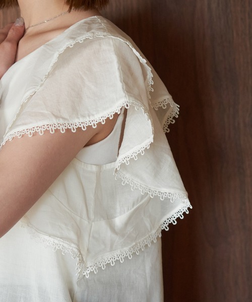 ROPE' PICNIC（ロペピクニック）の「【emur/エミュール】洗える/ラッフルカラーブラウス（シャツ/ブラウス・レディース・ホワイト/ブラック・38）」の20枚目の写真