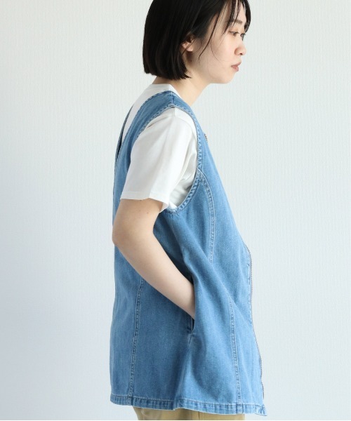 cepo（セポ）の「ロングデニムベスト ２WAY セットアップ可能（ベスト・レディース・ブルー系2/ブルー系3・M）」の14枚目の写真