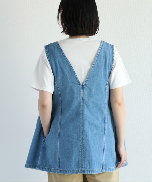 cepo（セポ）の「ロングデニムベスト ２WAY セットアップ可能（ベスト・レディース・ブルー系2/ブルー系3・M）」の15枚目の写真