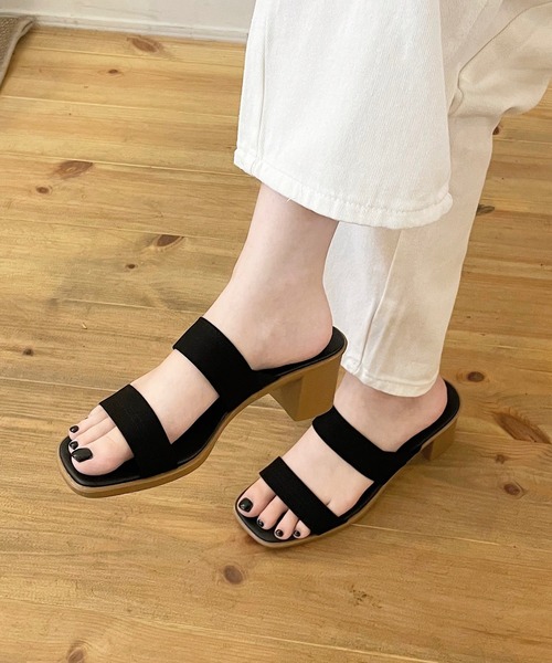 日本製 つっかけ ダブルベルト ヒールサンダル（サンダル