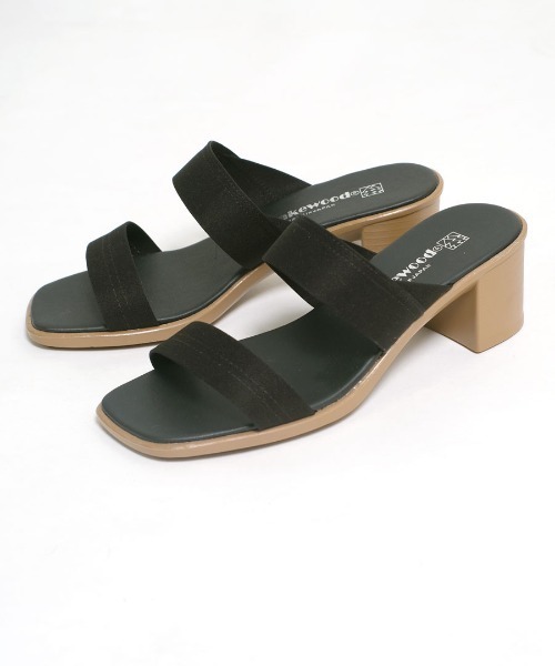 日本製 つっかけ ダブルベルト ヒールサンダル（サンダル