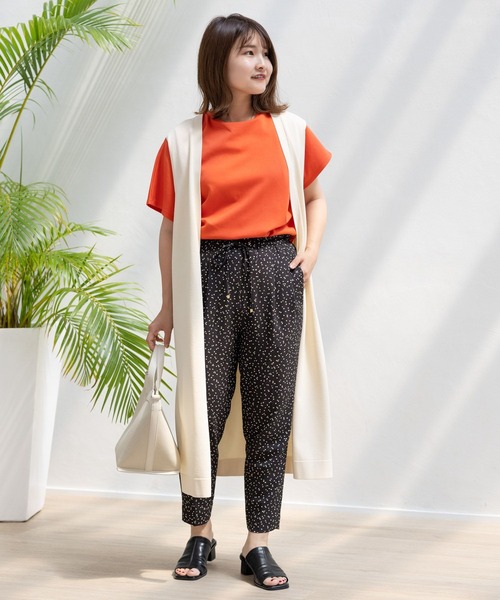 Elura（エルーラ）の「【小柄サイズ Elkotona】コトナサラサラサマーテーパードパンツ（その他パンツ・レディース・ホワイト/ブラック/グリーン系その他4/ライトピンク/ネイビー/グリーン系その他/ダークネイビー/ホワイト系その他5/カーキ/グレー系その他7・MEDIUM/SMALL）」の21枚目の写真