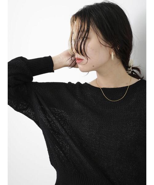 Samansa Mos2 blue（サマンサモスモスブルー）の「◎シアーニットプルオーバー（ニット/セーター・レディース・キナリ/ブラック/ライトベージュ・F）」の21枚目の写真