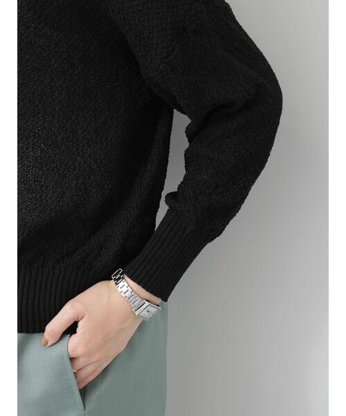 Samansa Mos2 blue（サマンサモスモスブルー）の「◎シアーニットプルオーバー（ニット/セーター・レディース・キナリ/ブラック/ライトベージュ・F）」の10枚目の写真