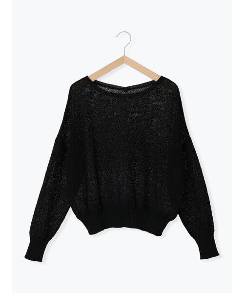 Samansa Mos2 blue（サマンサモスモスブルー）の「◎シアーニットプルオーバー（ニット/セーター・レディース・キナリ/ブラック/ライトベージュ・F）」の11枚目の写真