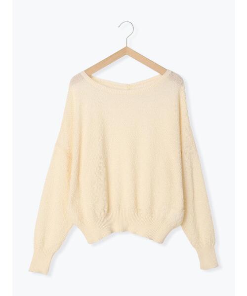 Samansa Mos2 blue（サマンサモスモスブルー）の「◎シアーニットプルオーバー（ニット/セーター・レディース・キナリ/ブラック/ライトベージュ・F）」の12枚目の写真