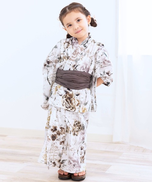 リンクコーデ】簡単着付け 浴衣 4点セット [接触冷感加工]（浴衣