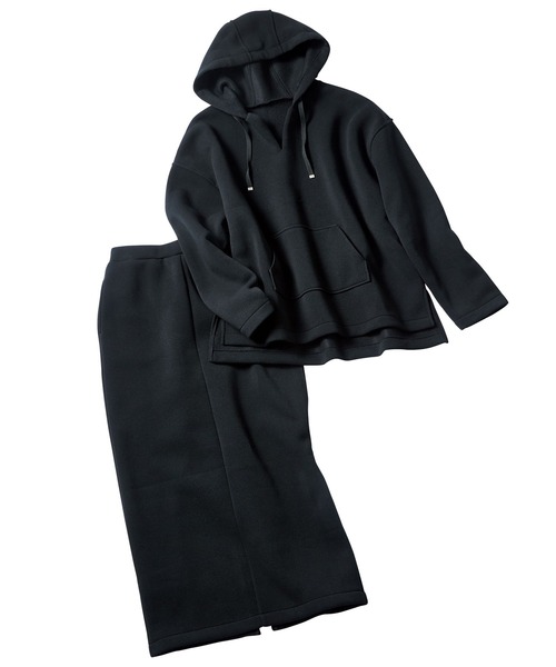 RANAN（ラナン）の「裏起毛Vネックパーカーセットアップ（セットアップ・レディース・グレイッシュベージュ/オレンジ/ブラック・L/LL/M）」の11枚目の写真