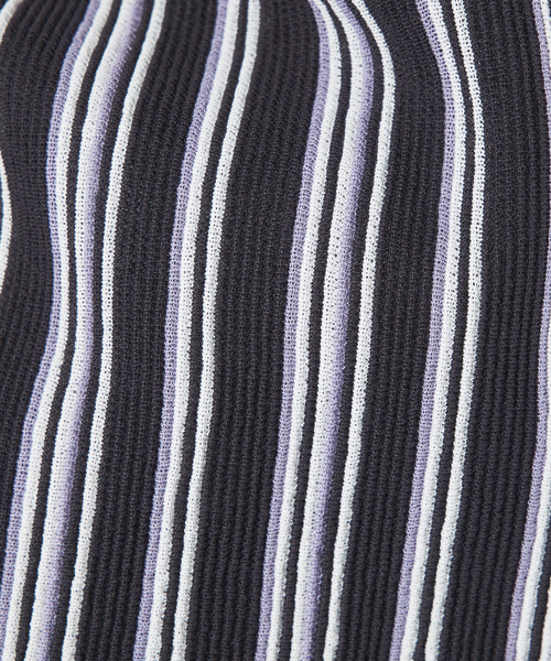 abahouse mavie（アバハウスマヴィ）の「ストライプニットノースリーブプルオーバー（タンクトップ・レディース・チャコールグレー/グリーン・フリー）」の13枚目の写真