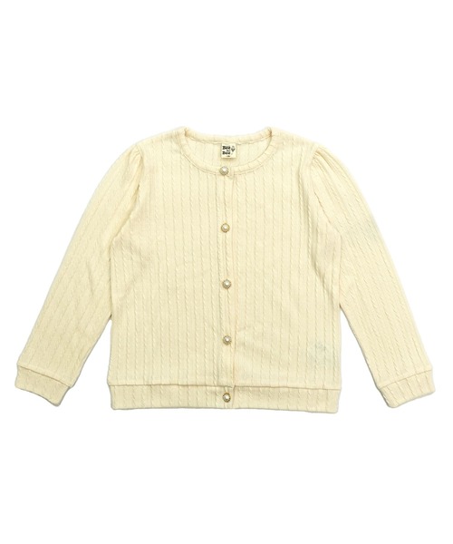 Bee des Bee（ビーデスビー）の「模様編み風カーディガン（カーディガン/ボレロ・キッズ・ブラック/ピンク/アイボリー/ライトピンク/チャコール/モカ/ライトブルー/ブラウン/アイボリー系/グレー/パープル・100cm/110cm/120cm/130cm/140cm/150cm）」の8枚目の写真