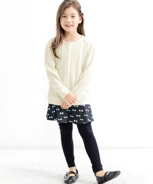 Bee des Bee（ビーデスビー）の「模様編み風カーディガン（カーディガン/ボレロ・キッズ・ブラック/ピンク/アイボリー/ライトピンク/チャコール/モカ/ライトブルー/ブラウン/アイボリー系/グレー/パープル・100cm/110cm/120cm/130cm/140cm/150cm）」の13枚目の写真