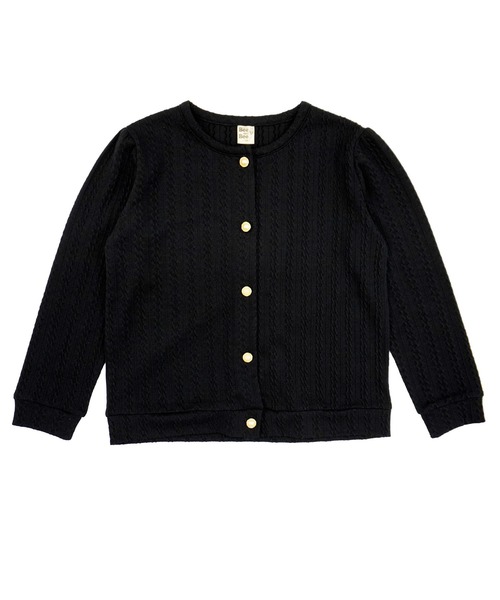 Bee des Bee（ビーデスビー）の「模様編み風カーディガン（カーディガン/ボレロ・キッズ・ブラック/ピンク/アイボリー/ライトピンク/チャコール/モカ/ライトブルー/ブラウン/アイボリー系/グレー/パープル・100cm/110cm/120cm/130cm/140cm/150cm）」の15枚目の写真