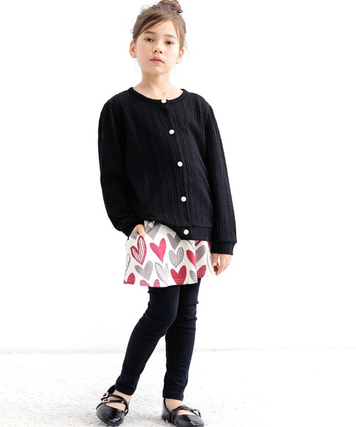 Bee des Bee（ビーデスビー）の「模様編み風カーディガン（カーディガン/ボレロ・キッズ・ブラック/ピンク/アイボリー/ライトピンク/チャコール/モカ/ライトブルー/ブラウン/アイボリー系/グレー/パープル・100cm/110cm/120cm/130cm/140cm/150cm）」の17枚目の写真