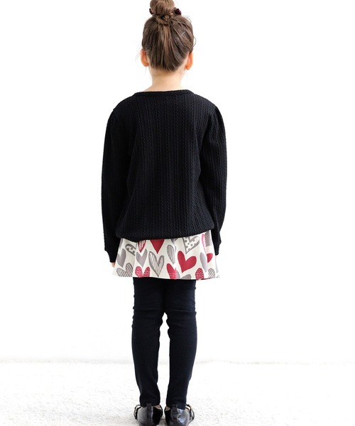 Bee des Bee（ビーデスビー）の「模様編み風カーディガン（カーディガン/ボレロ・キッズ・ブラック/ピンク/アイボリー/ライトピンク/チャコール/モカ/ライトブルー/ブラウン/アイボリー系/グレー/パープル・100cm/110cm/120cm/130cm/140cm/150cm）」の18枚目の写真