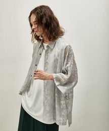 JUNRED | シアージャガードフラワードルマンシャツ(シャツ/ブラウス)