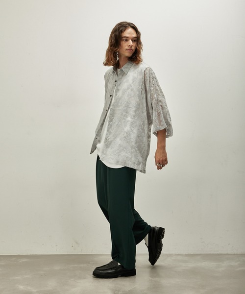 JUNRED（ジュンレッド）の「シアージャガードフラワードルマンシャツ（シャツ/ブラウス・メンズ・ライトグレー/ネイビー・L/M/S）」の9枚目の写真