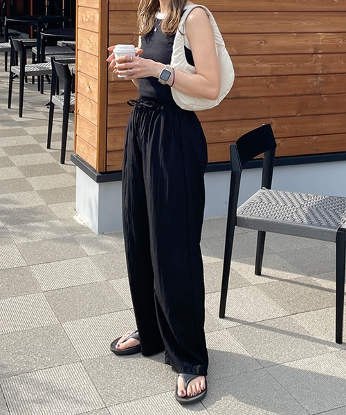 LE MORE（リモア）の「配色ボートネックノースリーブTEE（タンクトップ・レディース・アイボリー/ブラック・FREE）」の5枚目の写真