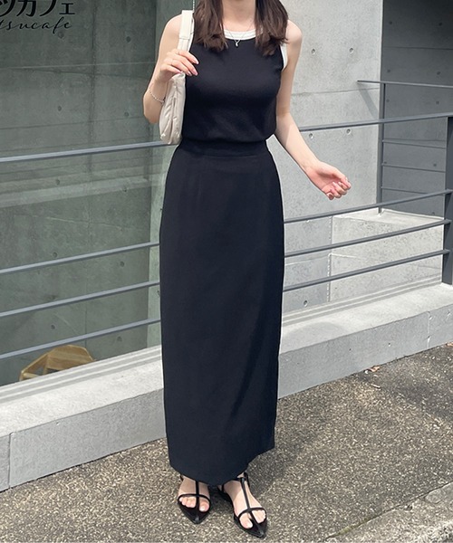 LE MORE（リモア）の「配色ボートネックノースリーブTEE（タンクトップ・レディース・アイボリー/ブラック・FREE）」の9枚目の写真