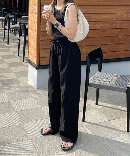 LE MORE（リモア）の「配色ボートネックノースリーブTEE（タンクトップ・レディース・アイボリー/ブラック・FREE）」の11枚目の写真