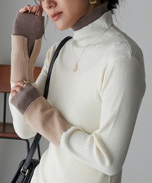 Anss.me | 【Anss.me】配色レイヤードタートルネックニットプルオーバー(ニット/セーター)